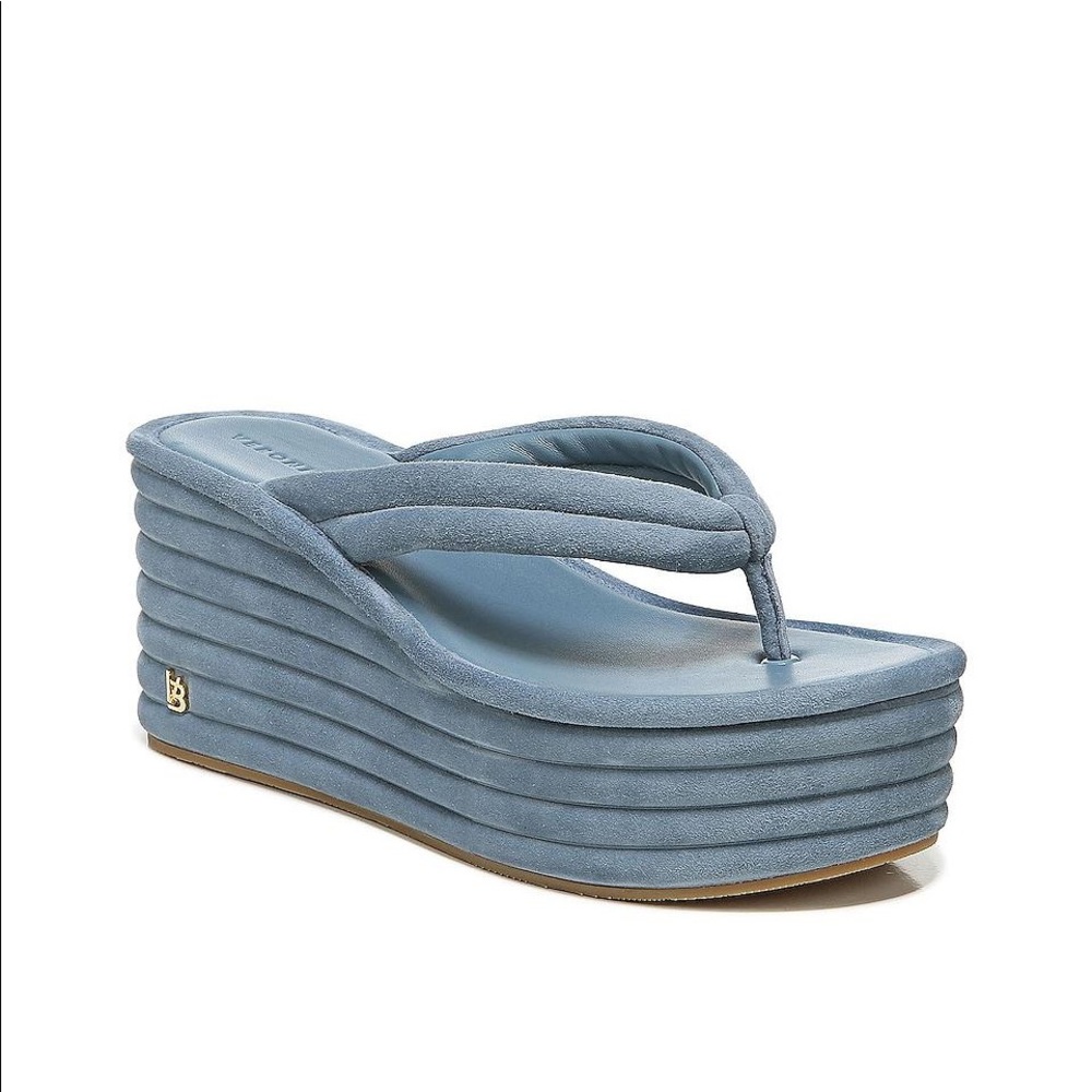 COPY - Veronica Beard Geno Sandal Platform Flip Flop Suede Size 9 color: Jeans …